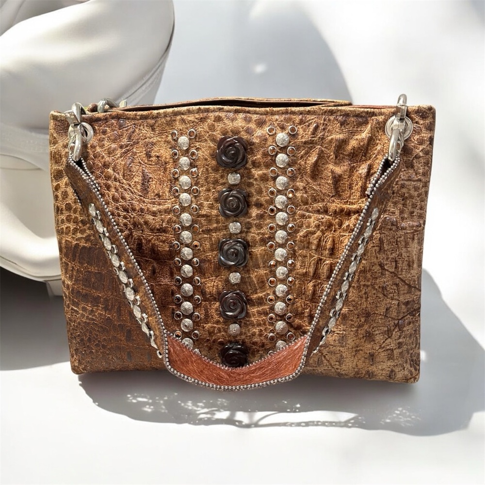Kurtmen Design real Leather With Rhinestones Tote bag | Shoulder bag | Handmade